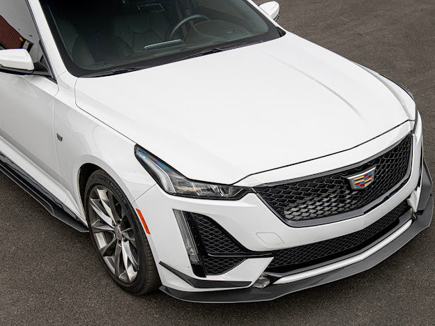 2020-2024 CADILLAC CT5-V & CT5 SPORT | BLACKWING PACKAGE CARBON FIBER FRONT LIP SPLITTER CANARDS